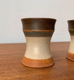Deutsche Mid-Century Studio Keramiktassen von Inseltöpferei Fehmarn, 1960er, 3er Set