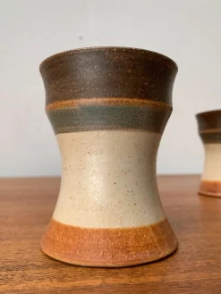 Deutsche Mid-Century Studio Keramiktassen von Inseltöpferei Fehmarn, 1960er, 3er Set