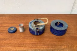 Deutsche Mid-Century Studio Keramik Teekanne mit Teewärmer von Melitta Teubner, 1960er, 2er Set