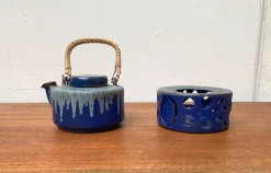 Deutsche Mid-Century Studio Keramik Teekanne mit Teewärmer von Melitta Teubner, 1960er, 2er Set