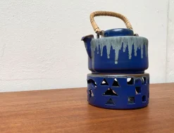 Deutsche Mid-Century Studio Keramik Teekanne mit Teewärmer von Melitta Teubner, 1960er, 2er Set