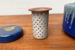 Deutsche Mid-Century Studio Keramik Teekanne mit Teewärmer von Melitta Teubner, 1960er, 2er Set