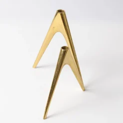 Deutscher Mid-Century Kerzenhalter aus Messing, 1960er