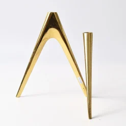 Deutscher Mid-Century Kerzenhalter aus Messing, 1960er