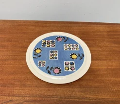 Deutscher Mid-Century Kuchenteller aus Keramik mit Blumenmotiven von Limburg, 1960er