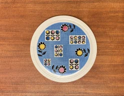 Deutscher Mid-Century Kuchenteller aus Keramik mit Blumenmotiven von Limburg, 1960er