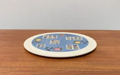 Deutscher Mid-Century Kuchenteller aus Keramik mit Blumenmotiven von Limburg, 1960er