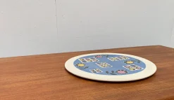 Deutscher Mid-Century Kuchenteller aus Keramik mit Blumenmotiven von Limburg, 1960er
