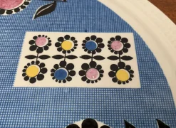 Deutscher Mid-Century Kuchenteller aus Keramik mit Blumenmotiven von Limburg, 1960er
