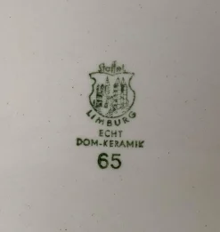 Deutscher Mid-Century Kuchenteller aus Keramik mit Blumenmotiven von Limburg, 1960er