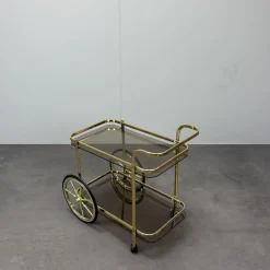 Deutscher Mid-Century Servierwagen aus Messing, 1970er