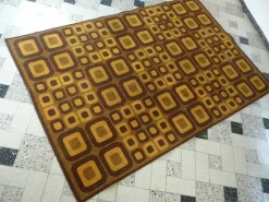 Deutscher Op-Art Teppich mit abstraktem grafischem Muster von Magura, 1960er