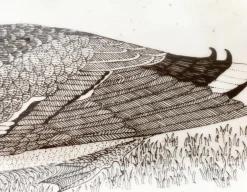 Deutscher Vintage Keramik Vogel Teller von Thomas