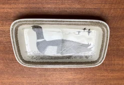 Deutscher Vintage Keramik Vogel Teller von Thomas