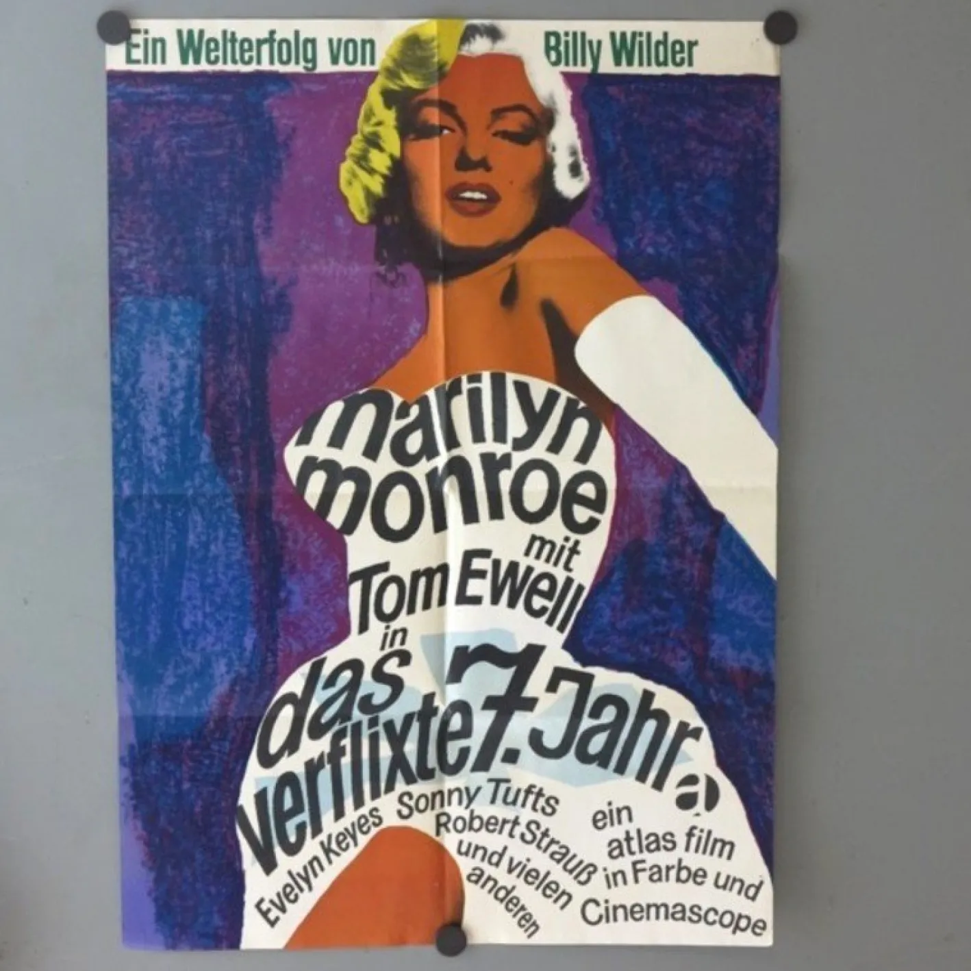Deutsches Vintage Das Verflixte 7. Jahr Poster, 1965