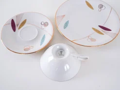 Deutsche Tasse & Untertasse aus Porzellan von Hertel Jacob, 1960er, 2er Set
