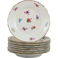 Deutsche Teller aus Porzellan, 1930er, 8 Set
