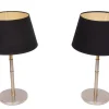 Deutsche Tischlampen aus Messing & Aluminium, 1980er, 2er Set