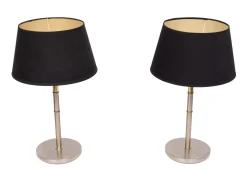 Deutsche Tischlampen aus Messing & Aluminium, 1980er, 2er Set