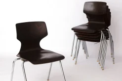 Deutsche Vintage Flötotto Pagwood Stühle aus Chrom & Schichtholz, 1980er, 6er Set
