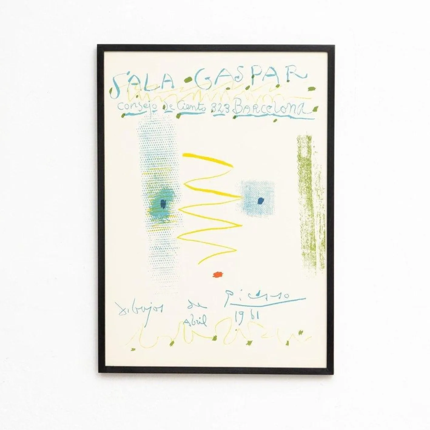 Dibujos De Picasso, 1961, Lithografie Poster, gerahmt, Limitierte Auflage
