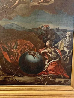 Die 4 Kontinente in der Anbetung des Heiligsten Herzens Jesu, Ende 17. Jh., Öl auf Leinwand