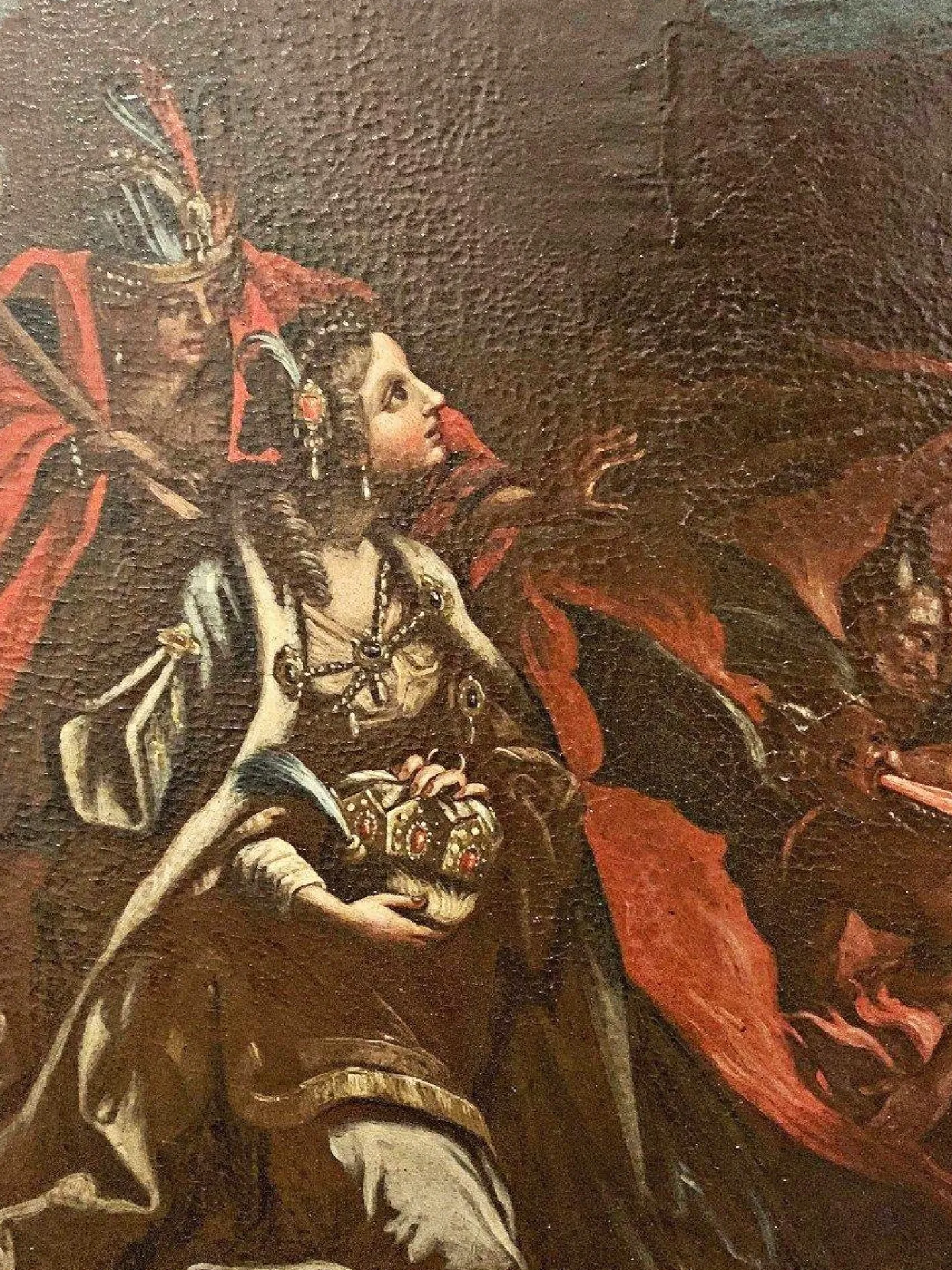 Die 4 Kontinente in der Anbetung des Heiligsten Herzens Jesu, Ende 17. Jh., Öl auf Leinwand