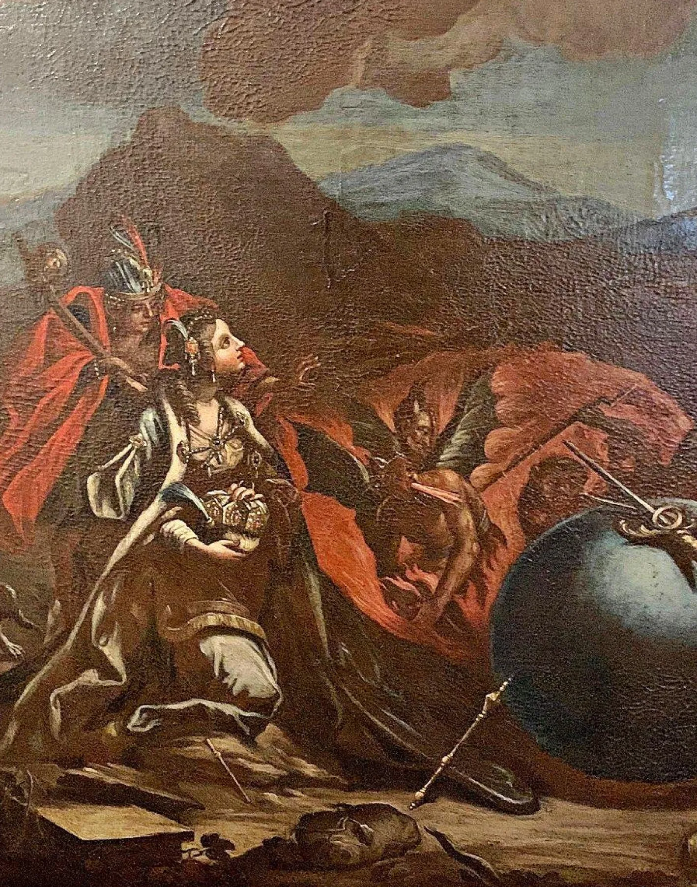 Die 4 Kontinente in der Anbetung des Heiligsten Herzens Jesu, Ende 17. Jh., Öl auf Leinwand