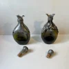 Dänische Karaffen aus Grünem Glas & Zinn, 1910er, 2er Set