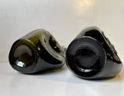 Dänische Karaffen aus Grünem Glas & Zinn, 1910er, 2er Set