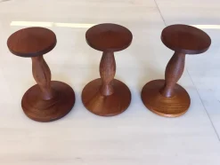 Dänische Minimalistische Mid-Century Teak Garderobenhaken, 3er Set
