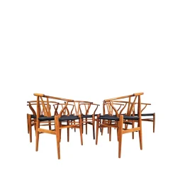 Dänische Modell Ch 24 Wishbone Esszimmerstühle von Hans Wegner für Carl Hansen & Son, 1970er, 10er Set