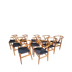 Dänische Modell Ch 24 Wishbone Esszimmerstühle von Hans Wegner für Carl Hansen & Son, 1970er, 10er Set