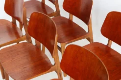 Dänische Modell 155 Schalen Stühle von Børge Mogensen für Soborg, 1950, 6er Set