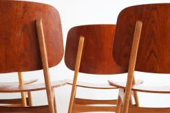 Dänische Modell 155 Schalen Stühle von Børge Mogensen für Soborg, 1950, 6er Set
