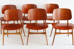 Dänische Modell 155 Schalen Stühle von Børge Mogensen für Soborg, 1950, 6er Set