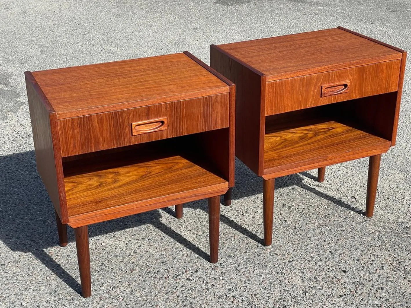Dänische Nachttische aus Teak, 1967, 2er Set