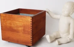 Dänischer Übertopf aus Teak mit Zinkwanne von Salin Furniture, 1970er