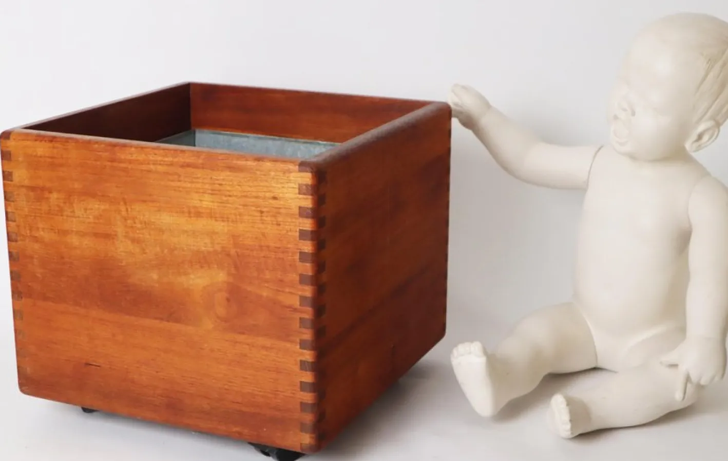 Dänischer Übertopf aus Teak mit Zinkwanne von Salin Furniture, 1970er