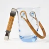 Dänischer Eiskübel aus blauem Glas mit Zange von Holmegaard, 1960er, 2er Set