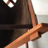 Dänischer Mid-Century Modern Zeitschriftenhalter aus Teak & Wildleder