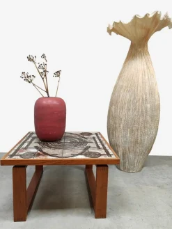 Dänischer Vintage Beistelltisch aus Keramik & Teak, 1970er