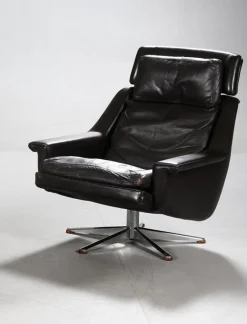Dänischer Vintage Ledersessel von Werner Langenfeld, 1970er