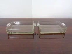 Dänisches Siam Teak Tablett mit Glasschalen von Artiform, 1960er, 2er Set