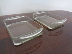 Dänisches Siam Teak Tablett mit Glasschalen von Artiform, 1960er, 2er Set