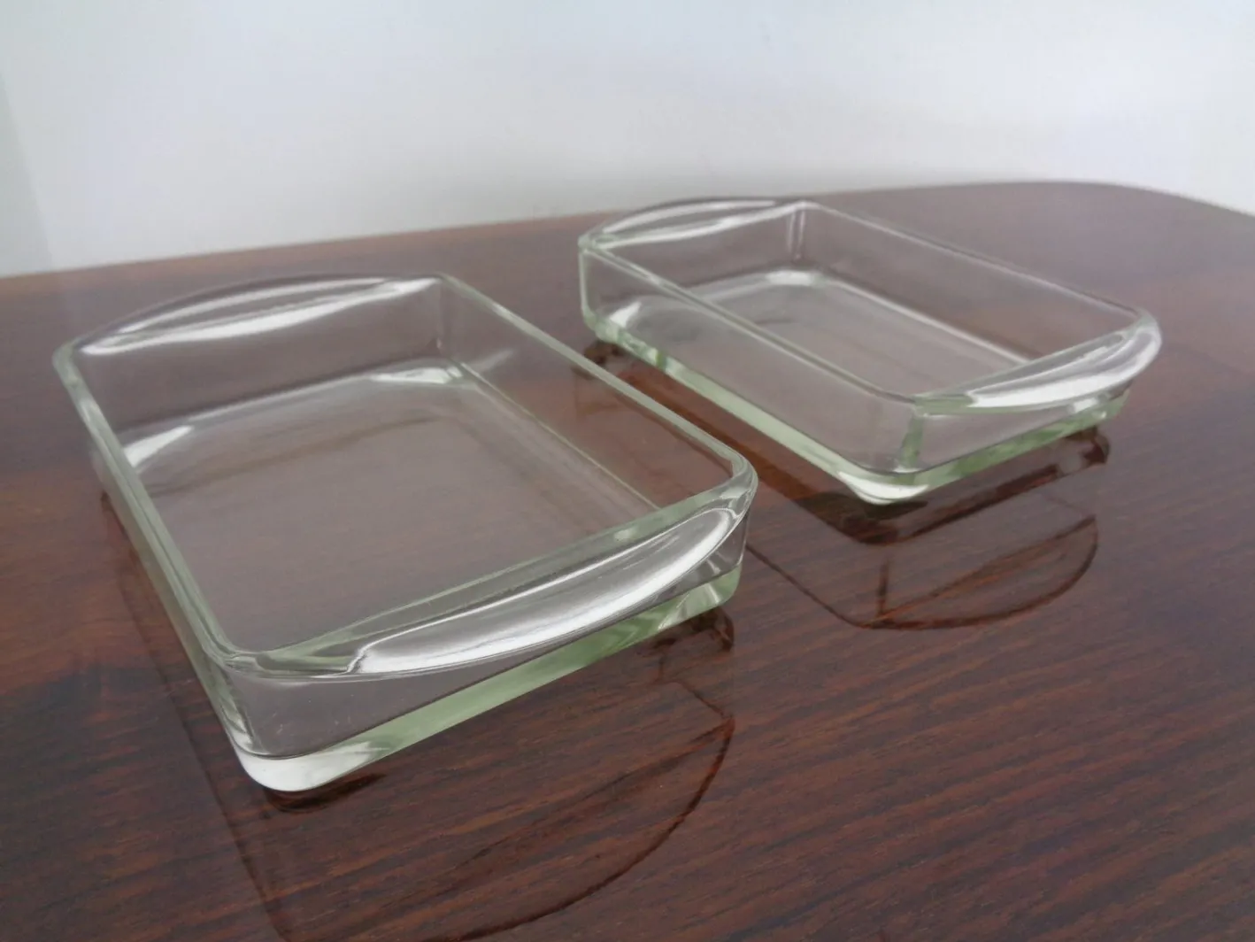 Dänisches Siam Teak Tablett mit Glasschalen von Artiform, 1960er, 2er Set