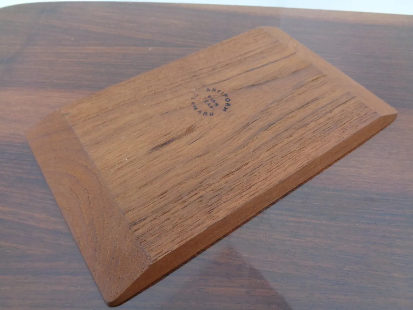 Dänisches Siam Teak Tablett mit Glasschalen von Artiform, 1960er, 2er Set