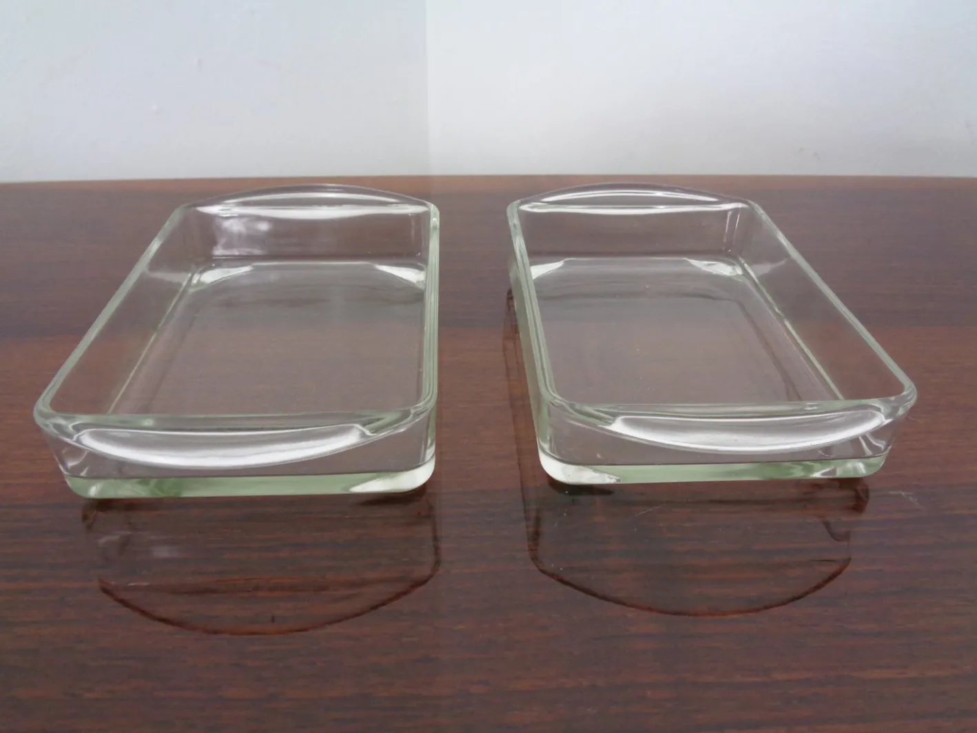 Dänisches Siam Teak Tablett mit Glasschalen von Artiform, 1960er, 2er Set
