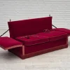 Dänisches 2-Sitzer Sofa aus rotem Velours, 1970er
