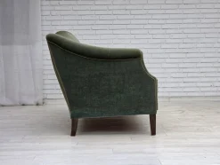 Dänisches 3-Sitzer Sofa in Grünem Möbel Velours, 1960er